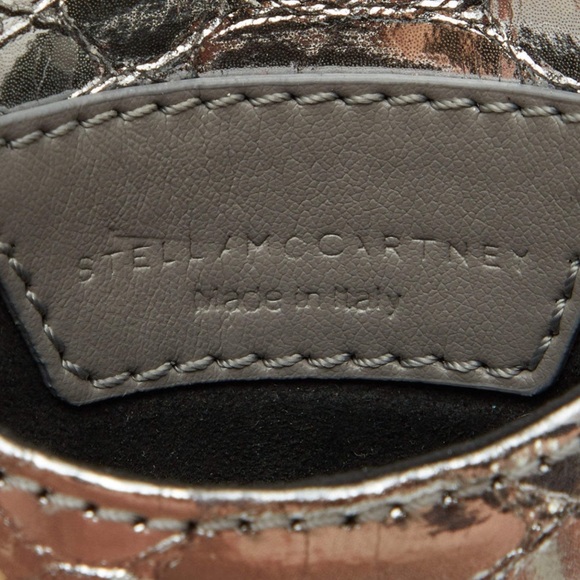 Stella McCartney Silver Python Embossed Falabella Phone Crossbody Bag W/ Box - Picture 11 of 12